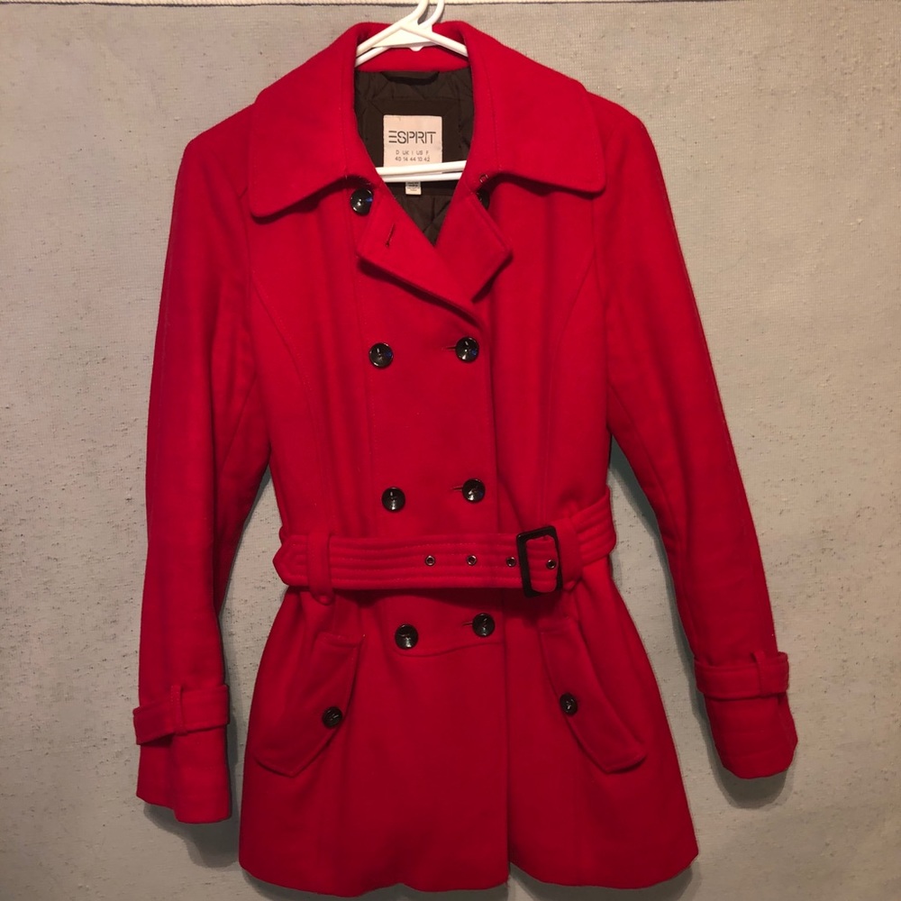 Esprit Red Pea Coat